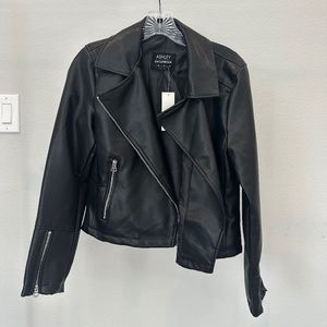 FRANCESCA’S leather jacket, size M, color BLACK